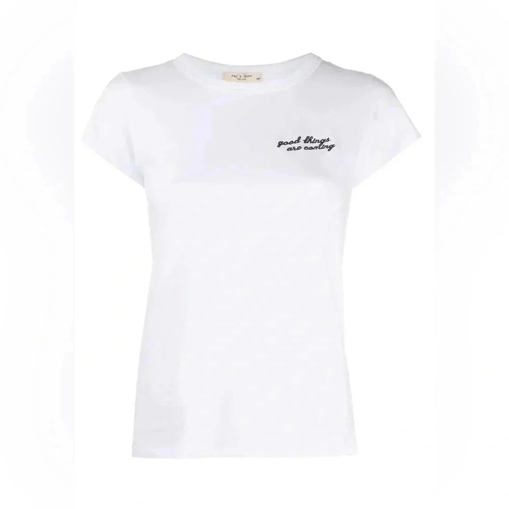Rag&Bone Good Things Are Coming White Short Sleeve Crewneck Tee Size XS